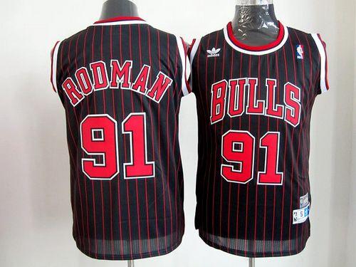 Retro Dennis Rodman #91 Chicago Bulls basketball Jersey Stitched Black