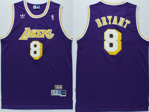 Lakers #8 Kobe Bryant Purple Throwback Stitched NBA Jersey