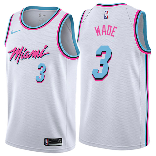 ستينغ Miami Heat #3 Dwyane Wade White Swingman Throwback Jersey ستينغ