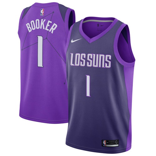 Nike Suns #1 Devin Booker Purple NBA 