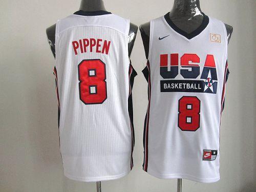 Nike Team USA #8 Scottie Pippen White 
